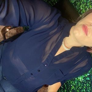 Sheer Navy Blouse